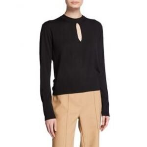 Theory Black Keyhole Crewneck Sweater